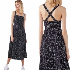 Urban Outfitters Black and White Patterned Midi Dress